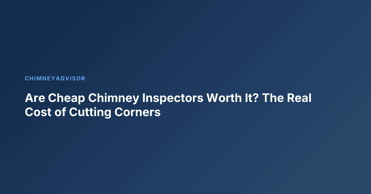 Are Cheap Chimney Inspectors Worth It? The Real Cost of Cutting Corners